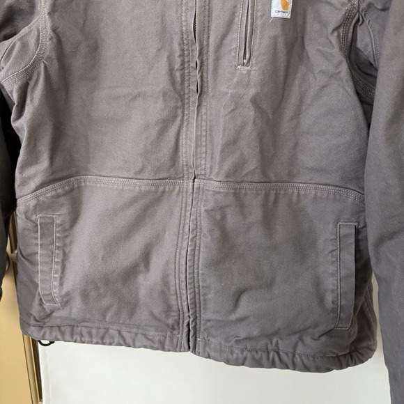 Carhartt Womens Large Brown Iconic Washed Duck Sierra Jacket Sherpa Lined Coat - Picture 3 of 9